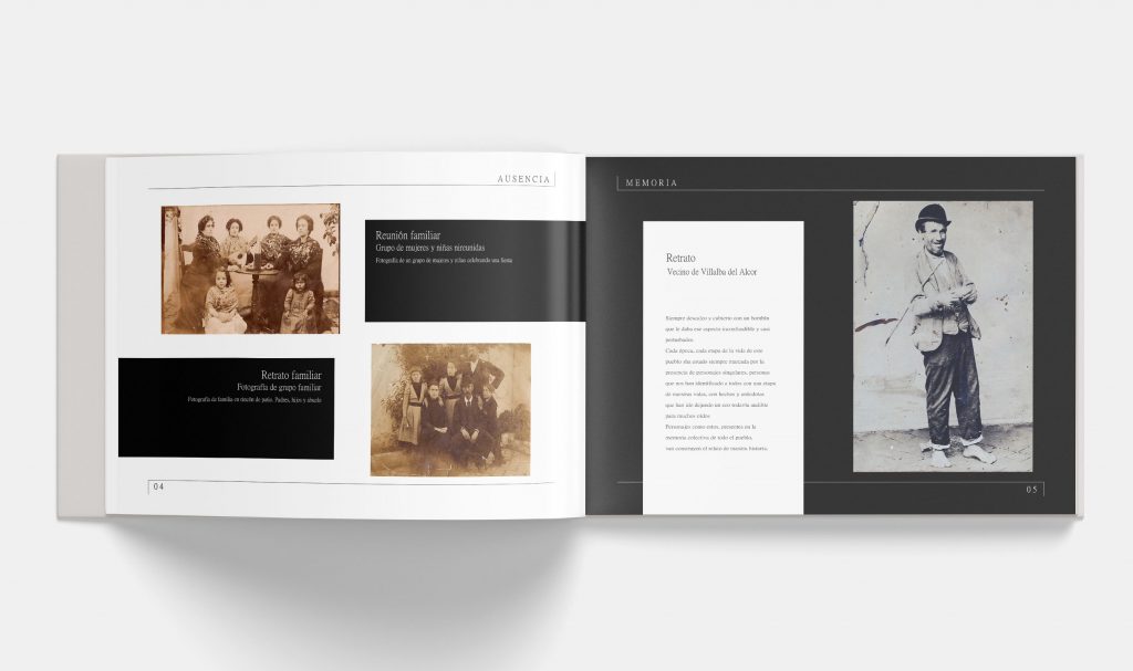 Imagen de páginas interiores proyecto libro fotografías antiguas de Villalba